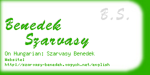 benedek szarvasy business card
